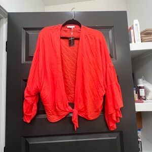 Coral tie shirt  coverup NWT but loop for hook is missing can be sewn easily